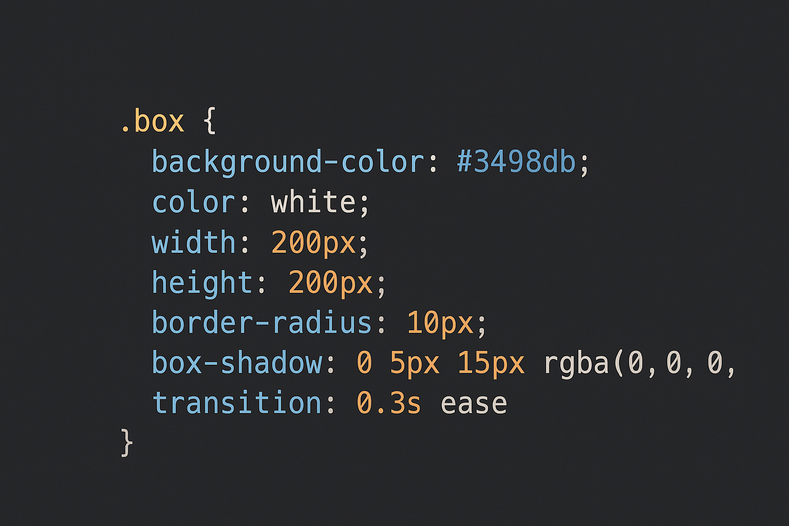 Modern CSS code examples and visual effects
